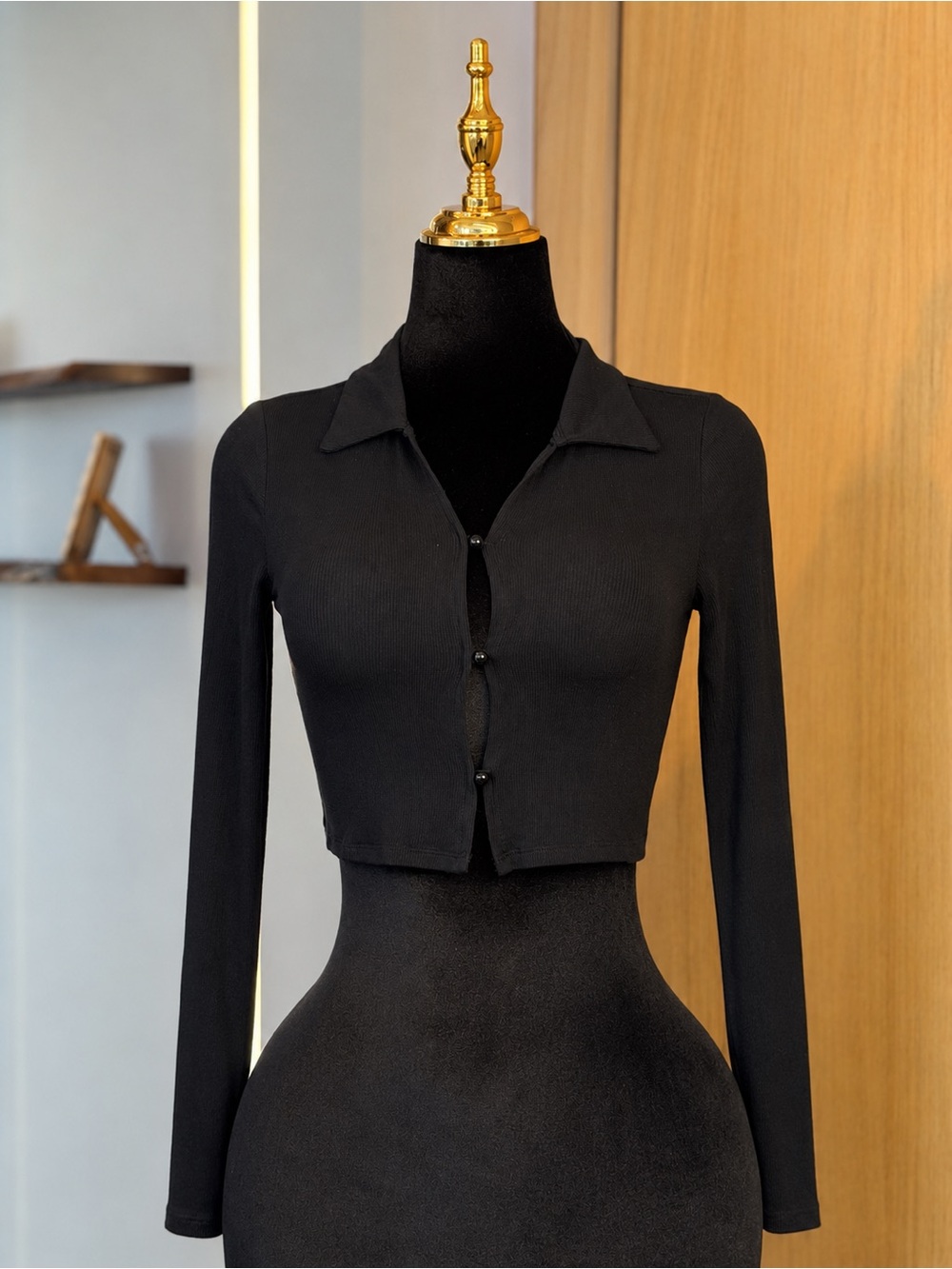 Garage Black Cutout Model Off Duty Cropped Cardigan | Downtown It Girl Muse